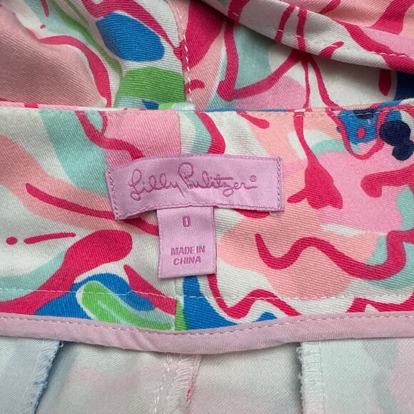 Lilly Pulitzer Capri Pants Size 0 Lucky Charm Floral - Picture 2 of 12